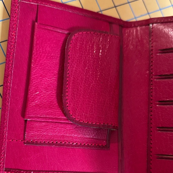 Floral Embossed Red Wallet - Picture 3 of 5
